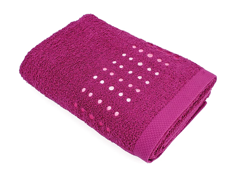 Drap de bain 100x150 cm coton 550 g/m2 PURE POINTS Violet Prune