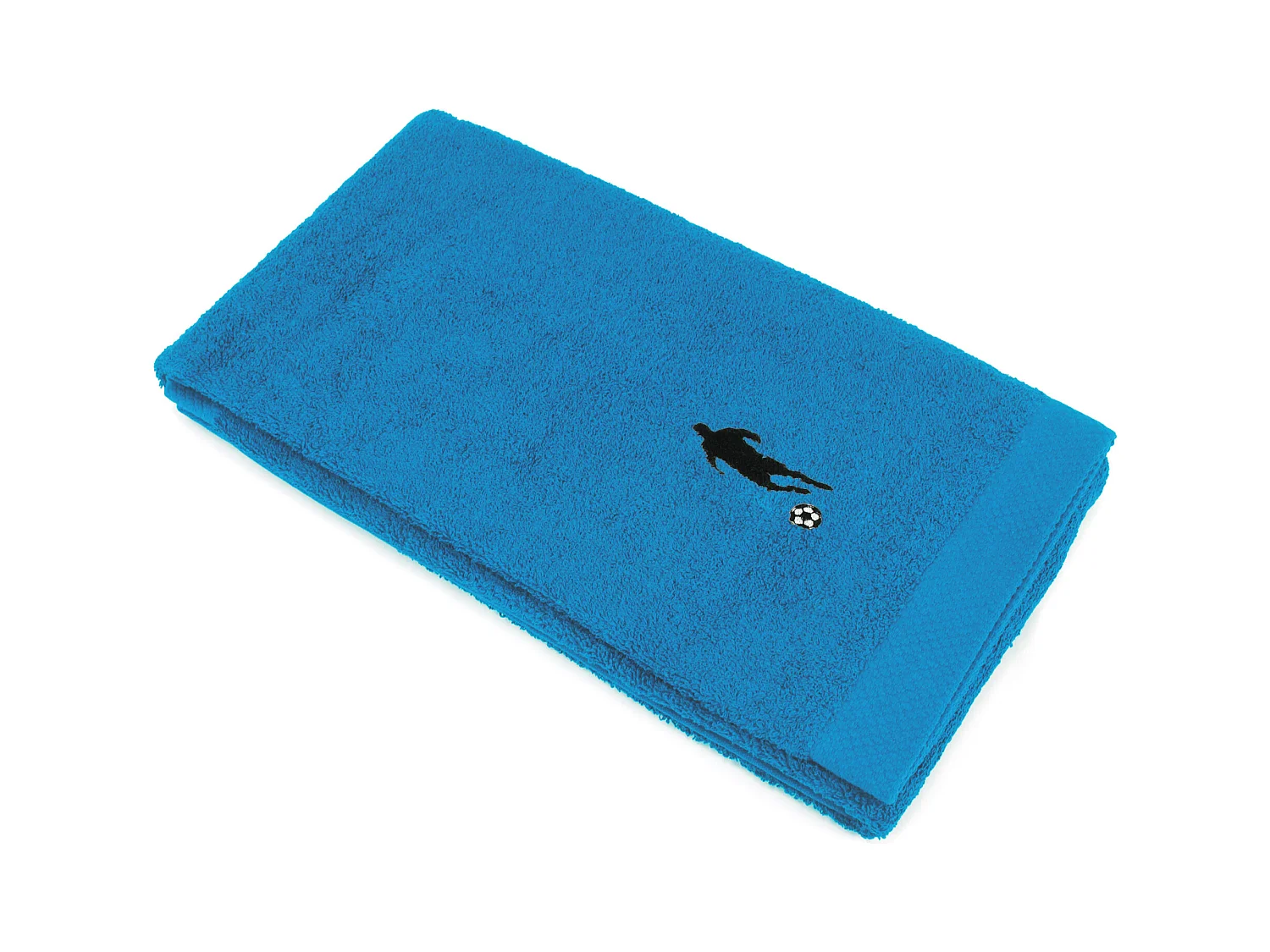 Drap de douche 70x140 cm coton 550 g/m2 PURE FOOTBALL Bleu Turquoise