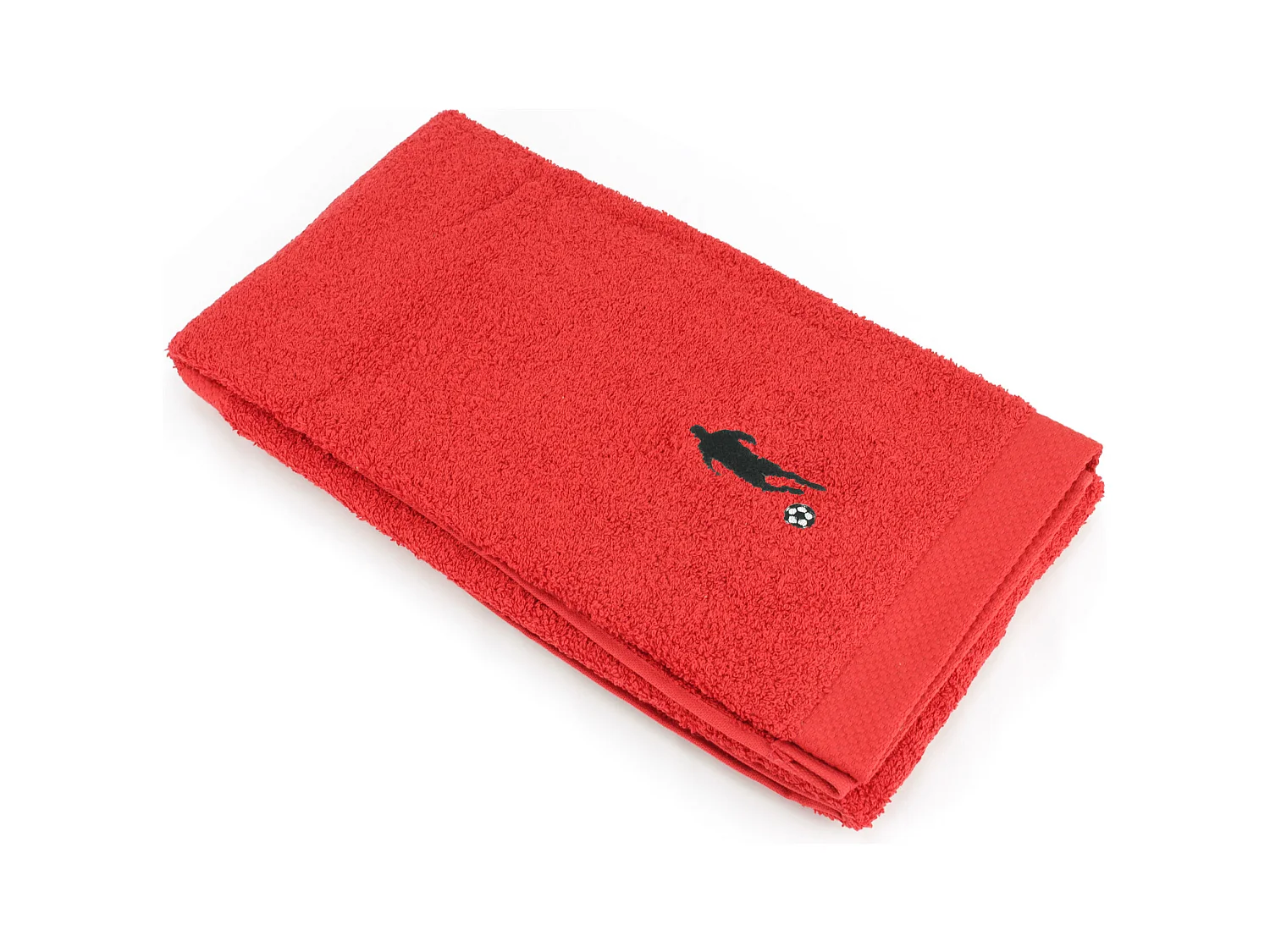 Drap de douche 70x140 cm coton 550 g/m2 PURE FOOTBALL Rouge