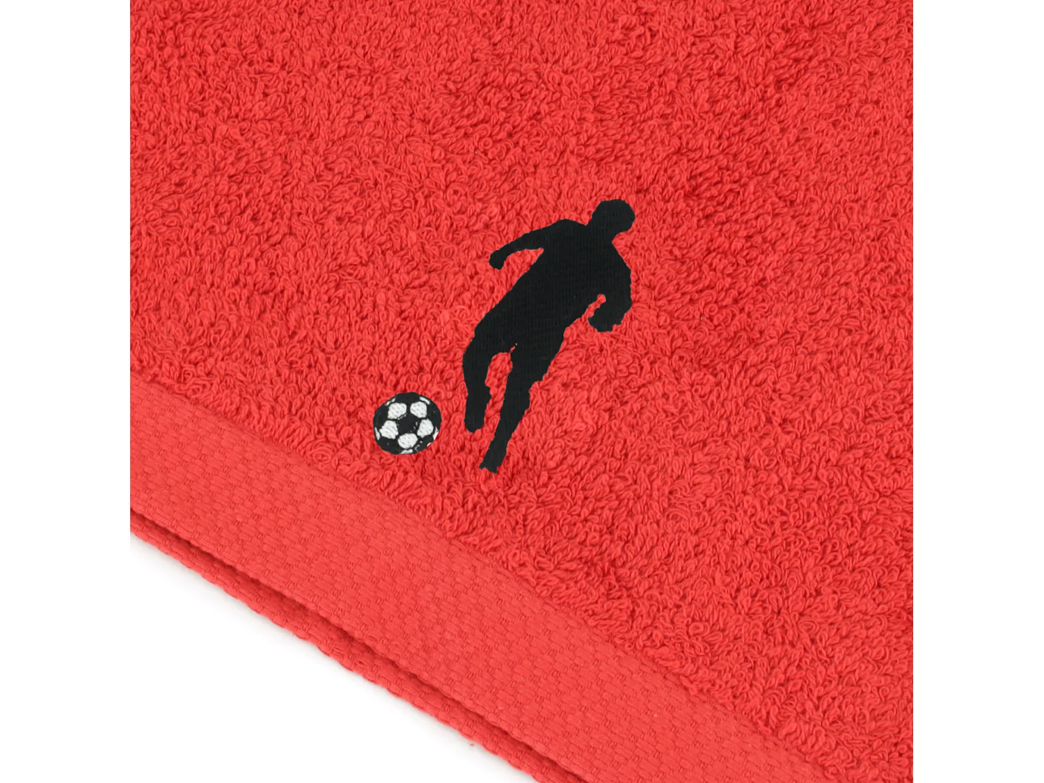 Drap de douche 70x140 cm coton 550 g/m2 PURE FOOTBALL Rouge