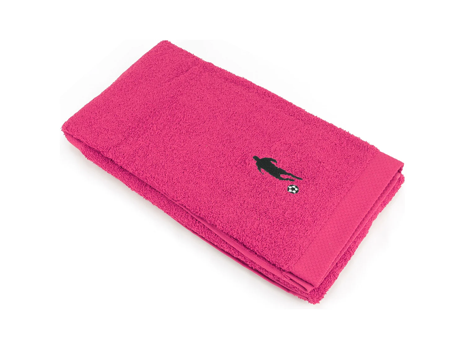 Drap de douche 70x140 cm coton 550 g/m2 PURE FOOTBALL Rose Fuchsia