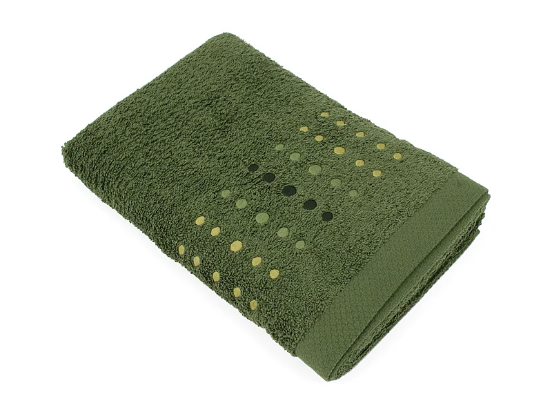 Drap de douche 70x140 cm coton 550 g/m2 PURE POINTS Vert Kaki