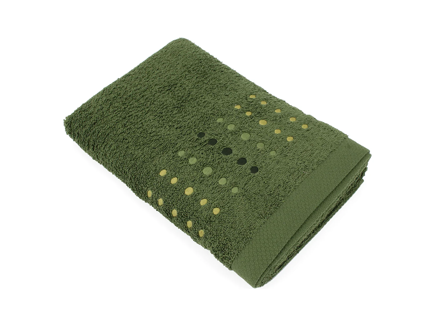 Drap de douche 70x140 cm coton 550 g/m2 PURE POINTS Vert Kaki