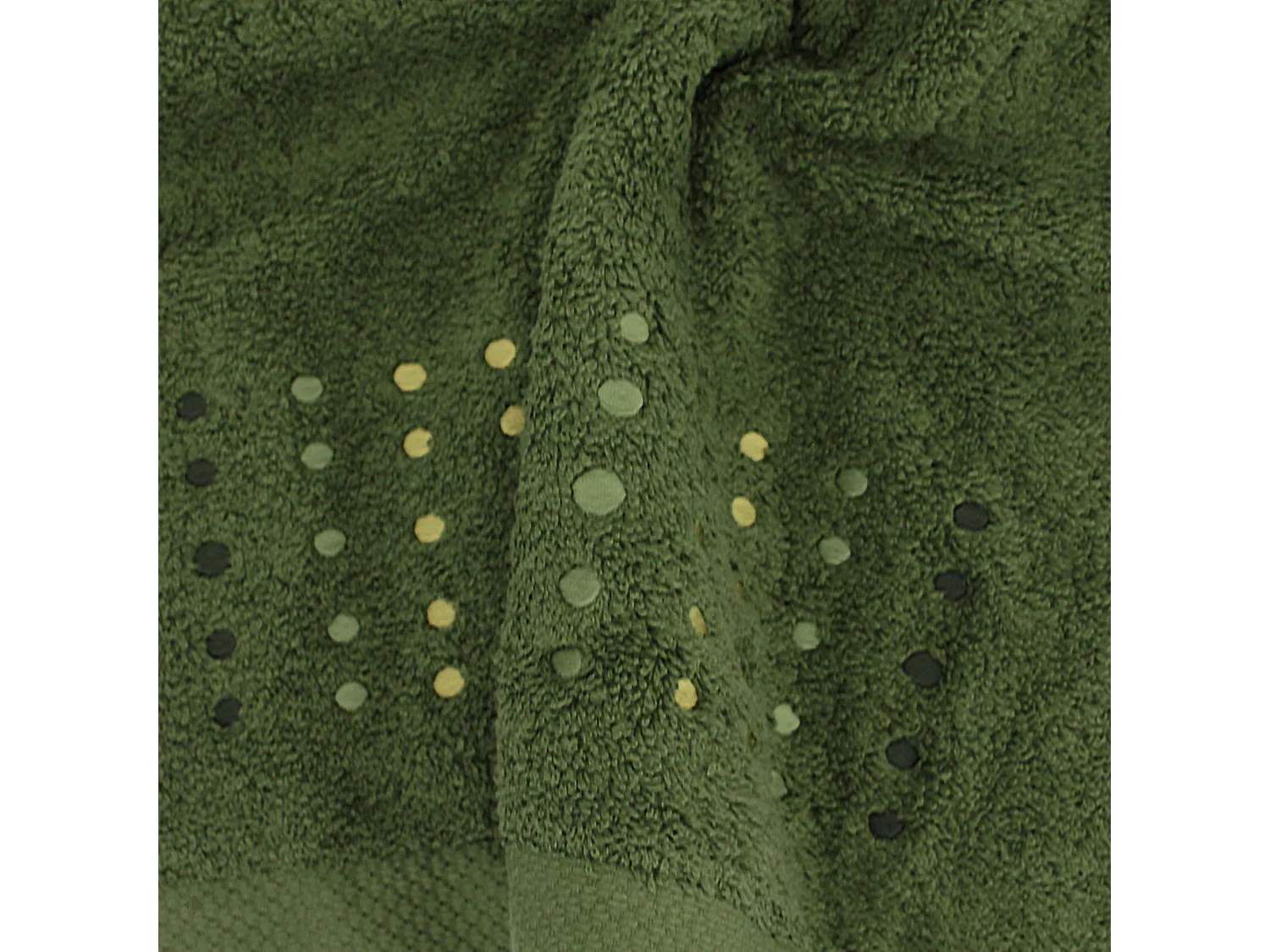 Drap de douche 70x140 cm coton 550 g/m2 PURE POINTS Vert Kaki