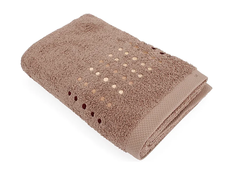 Drap de bain 100x150 cm coton 550 g/m2 PURE POINTS Marron Taupe