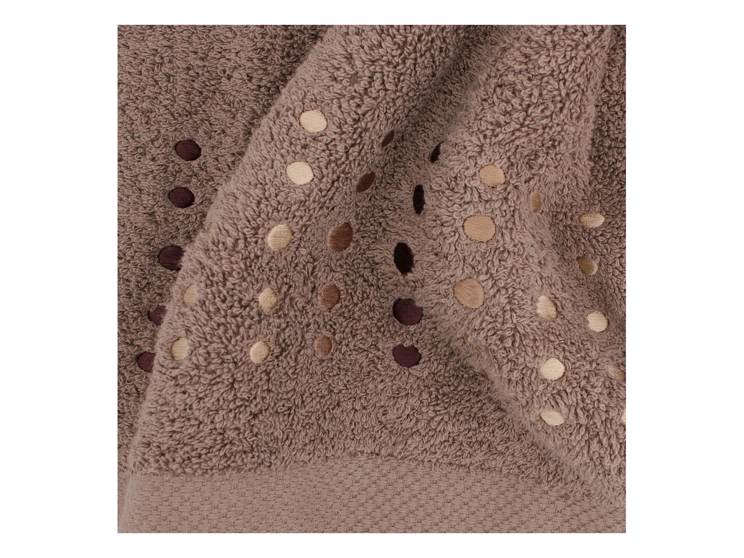 Drap de bain 100x150 cm coton 550 g/m2 PURE POINTS Marron Taupe