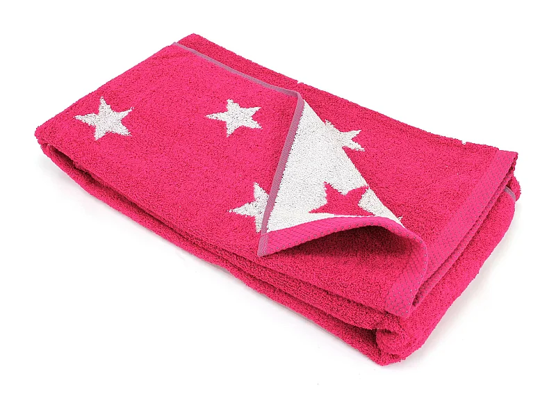 Drap de douche 70x140 cm coton 480 g/m2 STARS Rose