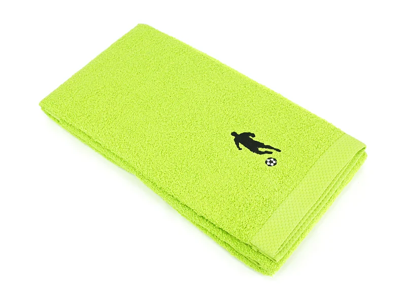 Drap de douche 70x140 cm coton 550 g/m2 PURE FOOTBALL Vert Pistache