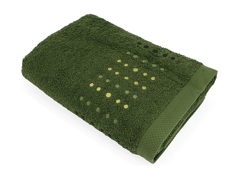 Drap de bain 100x150 cm coton 550 g/m2 PURE POINTS Vert Kaki