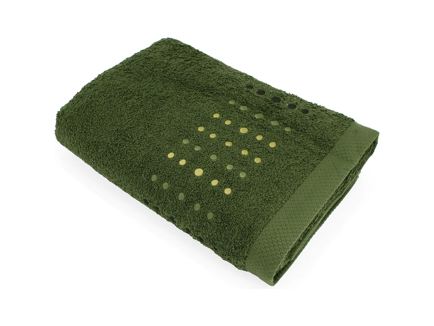 Drap de bain 100x150 cm coton 550 g/m2 PURE POINTS Vert Kaki