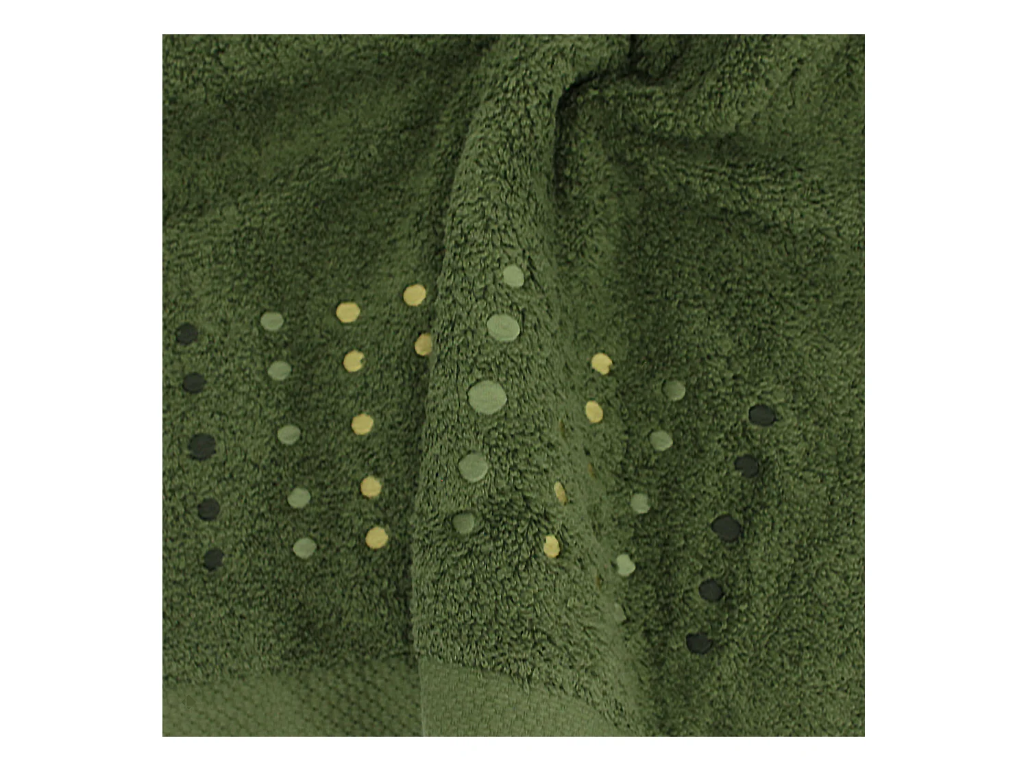 Drap de bain 100x150 cm coton 550 g/m2 PURE POINTS Vert Kaki