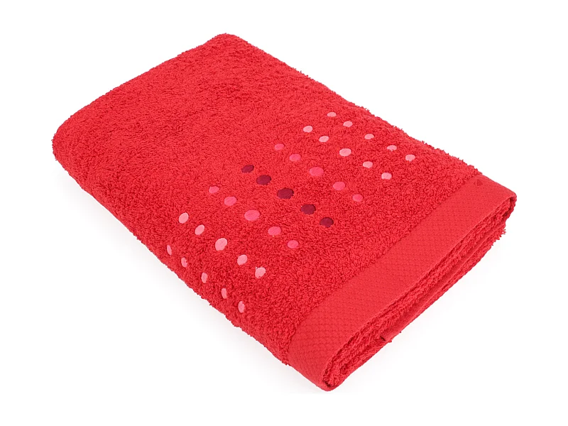 Drap de douche 70x140 cm coton 550 g/m2 PURE POINTS Rouge