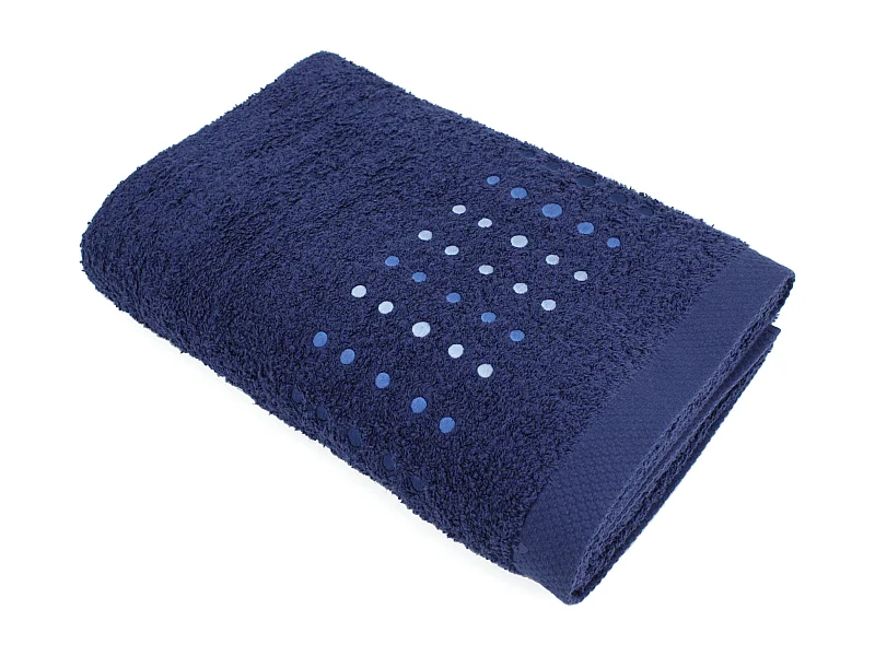 Drap de bain 100x150 cm coton 550 g/m2 PURE POINTS Bleu Marine