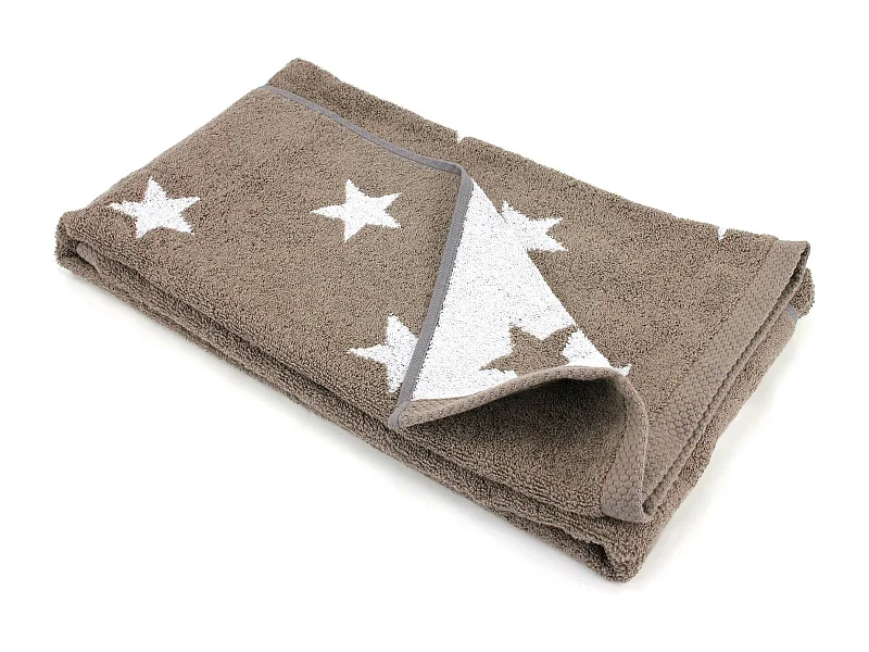 Drap de douche 70x140 cm coton 480 g/m2 STARS Marron