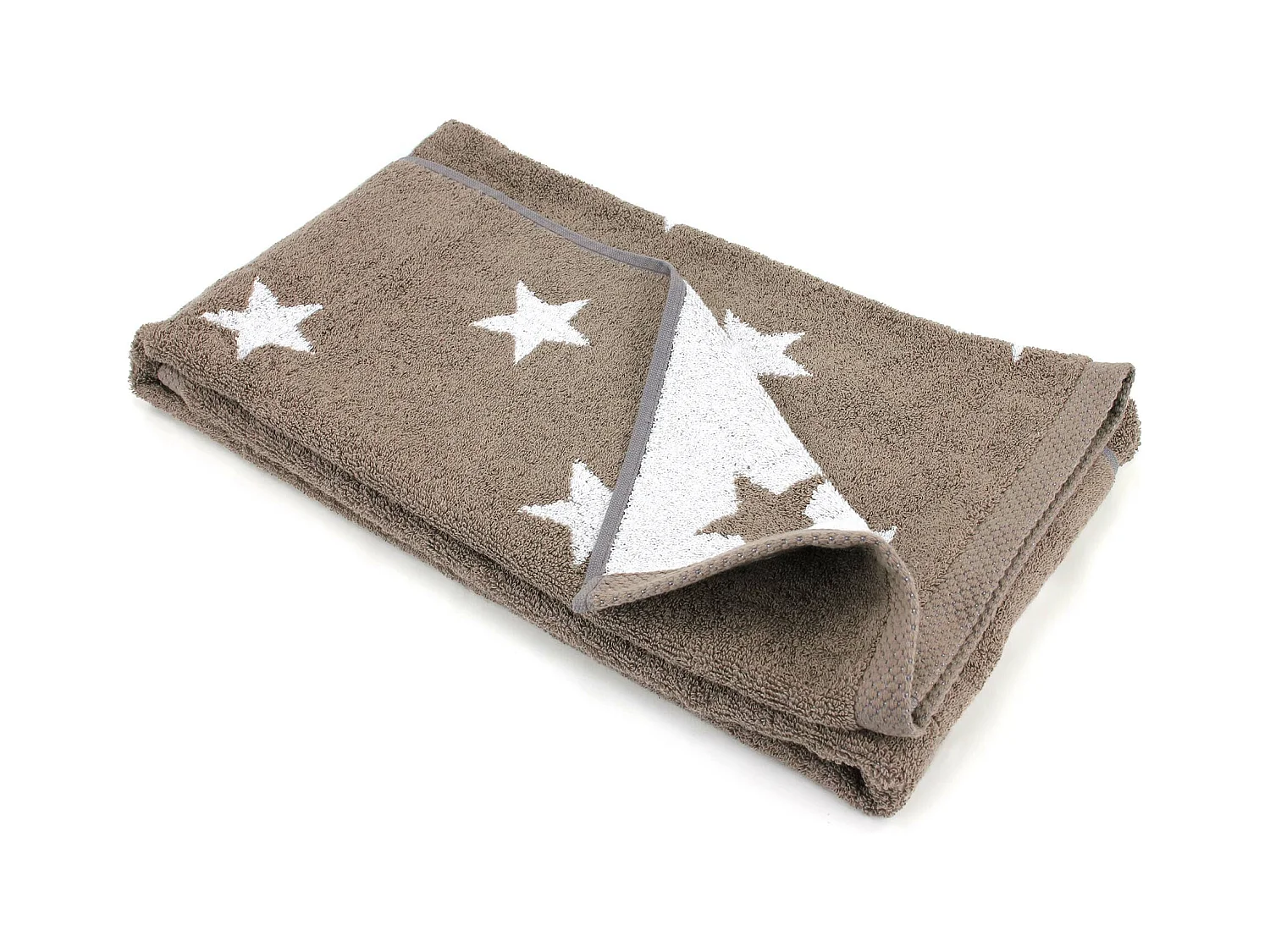 Drap de douche 70x140 cm coton 480 g/m2 STARS Marron