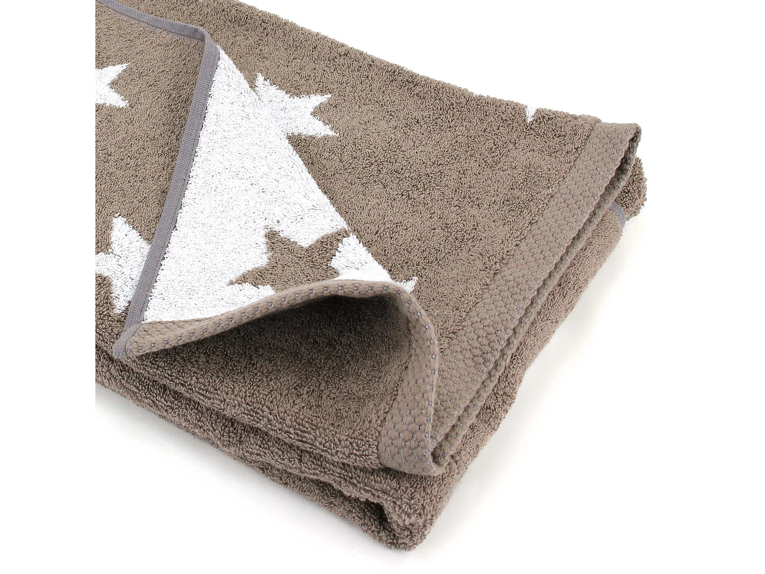 Drap de douche 70x140 cm coton 480 g/m2 STARS Marron