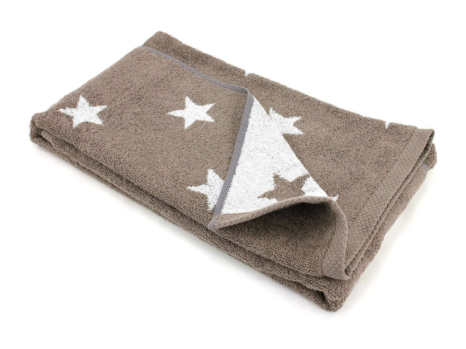 Drap de douche 70x140 cm coton 480 g/m2 STARS Marron