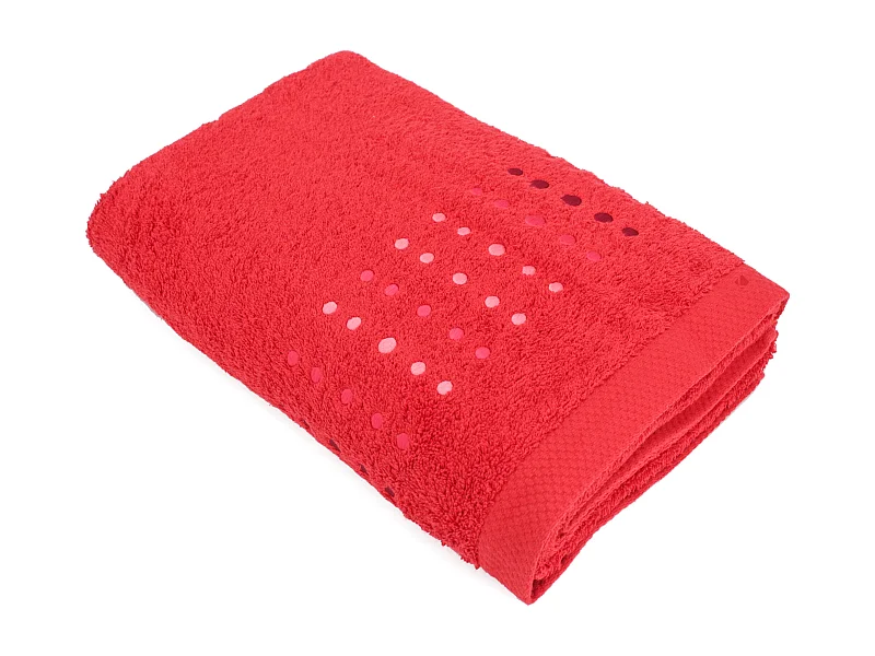 Drap de bain 100x150 cm coton 550 g/m2 PURE POINTS Rouge