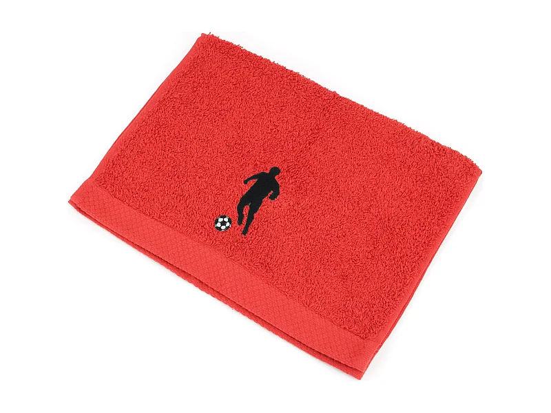 Serviette invite 33x50 cm coton 550 g/m2 PURE FOOTBALL Rouge