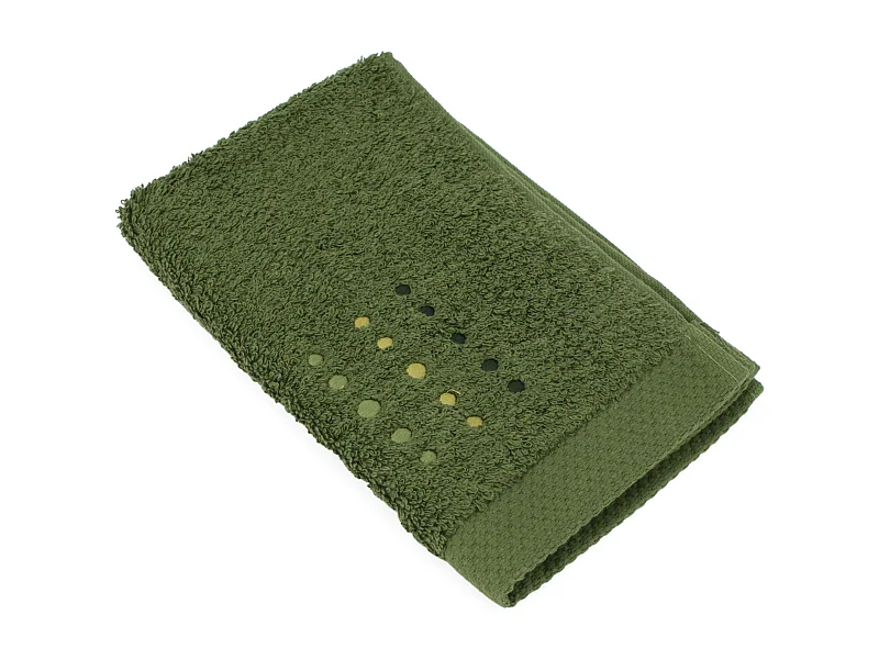 Serviette invité 33x50 cm coton 550 g/m2 PURE POINTS Vert Kaki