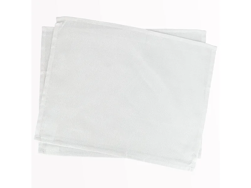 Lot de 2 sets de table 35x45 cm HÉLIOS Blanc coton + enduction acrylique