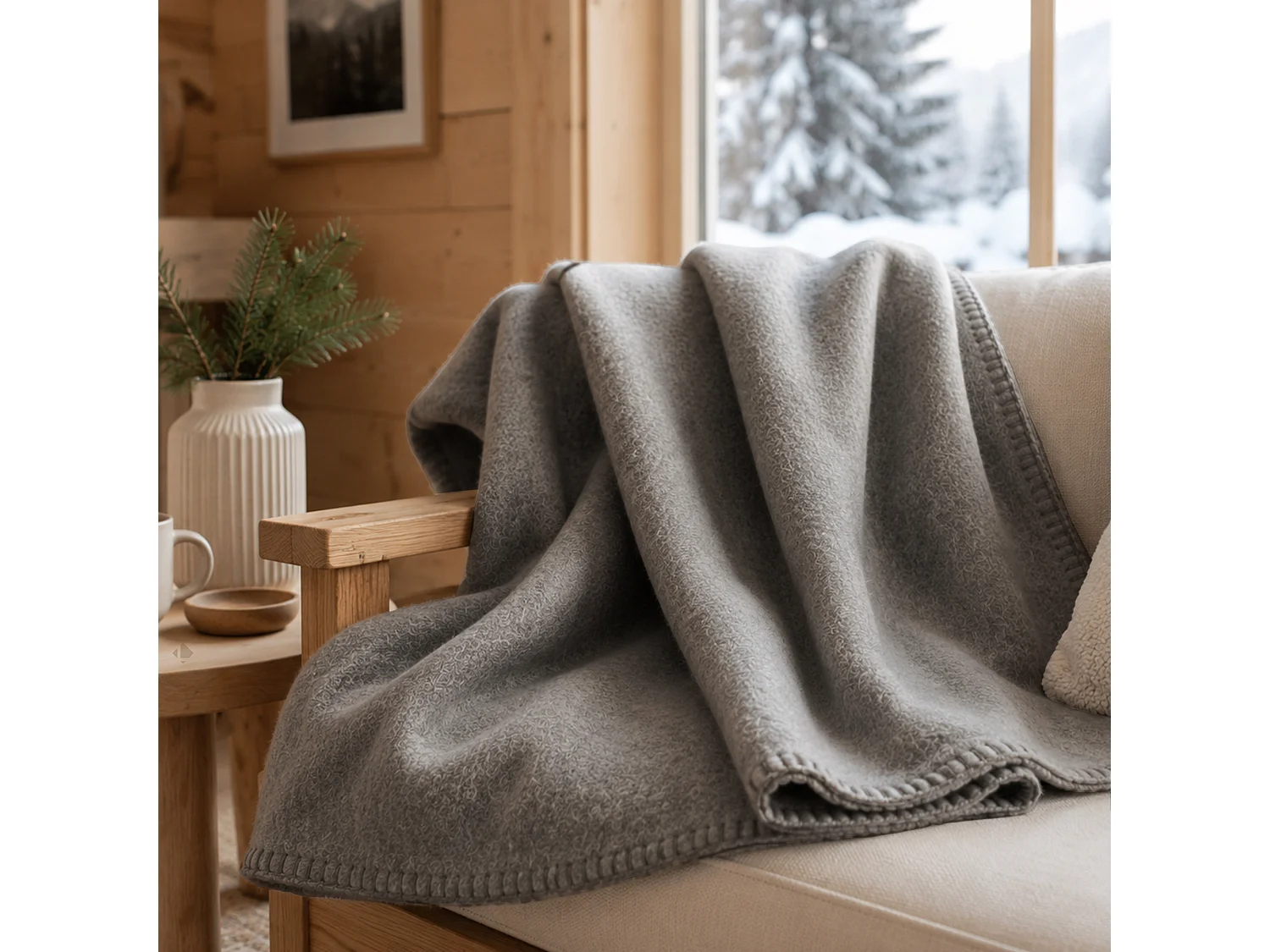 Plaid polaire Uno Gris Acier 130x170 cm