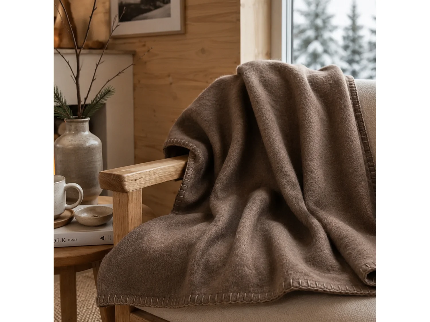 Plaid polaire Uno Marron Taupe 130x170 cm
