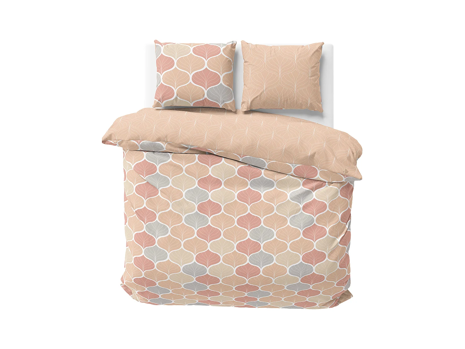 Parure de lit 260x240 cm microfibre PALMIS beige Nude