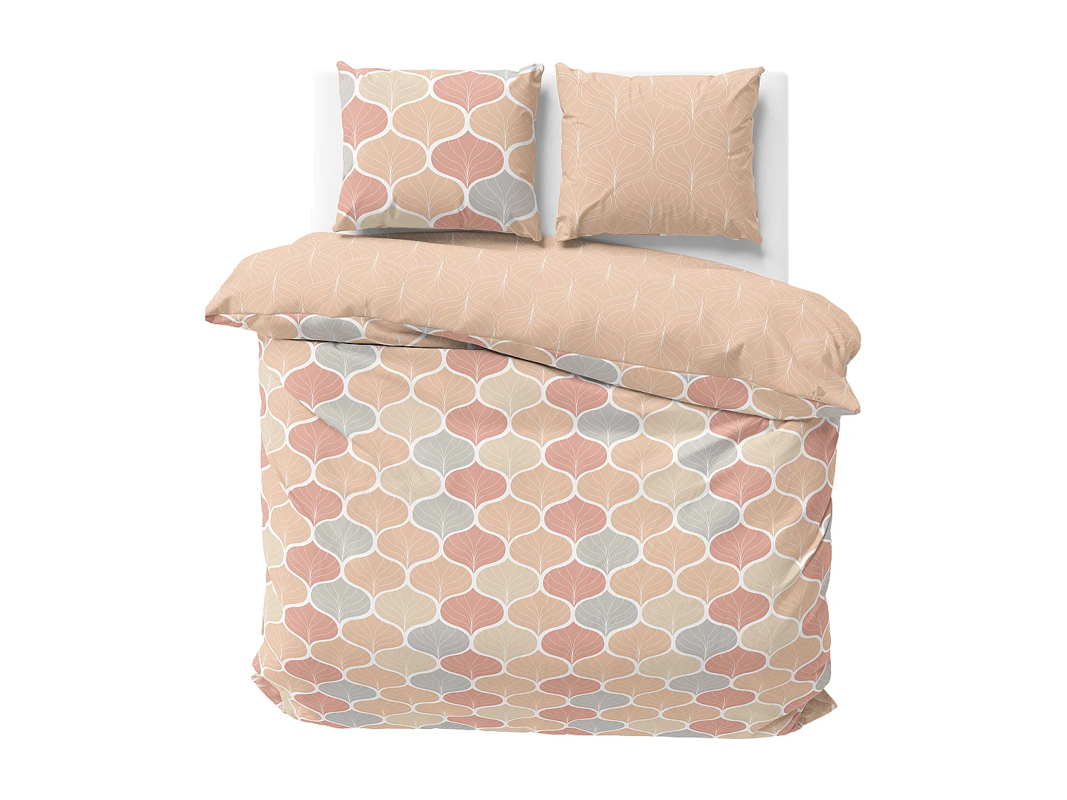 Parure de lit 260x240 cm microfibre PALMIS beige Nude