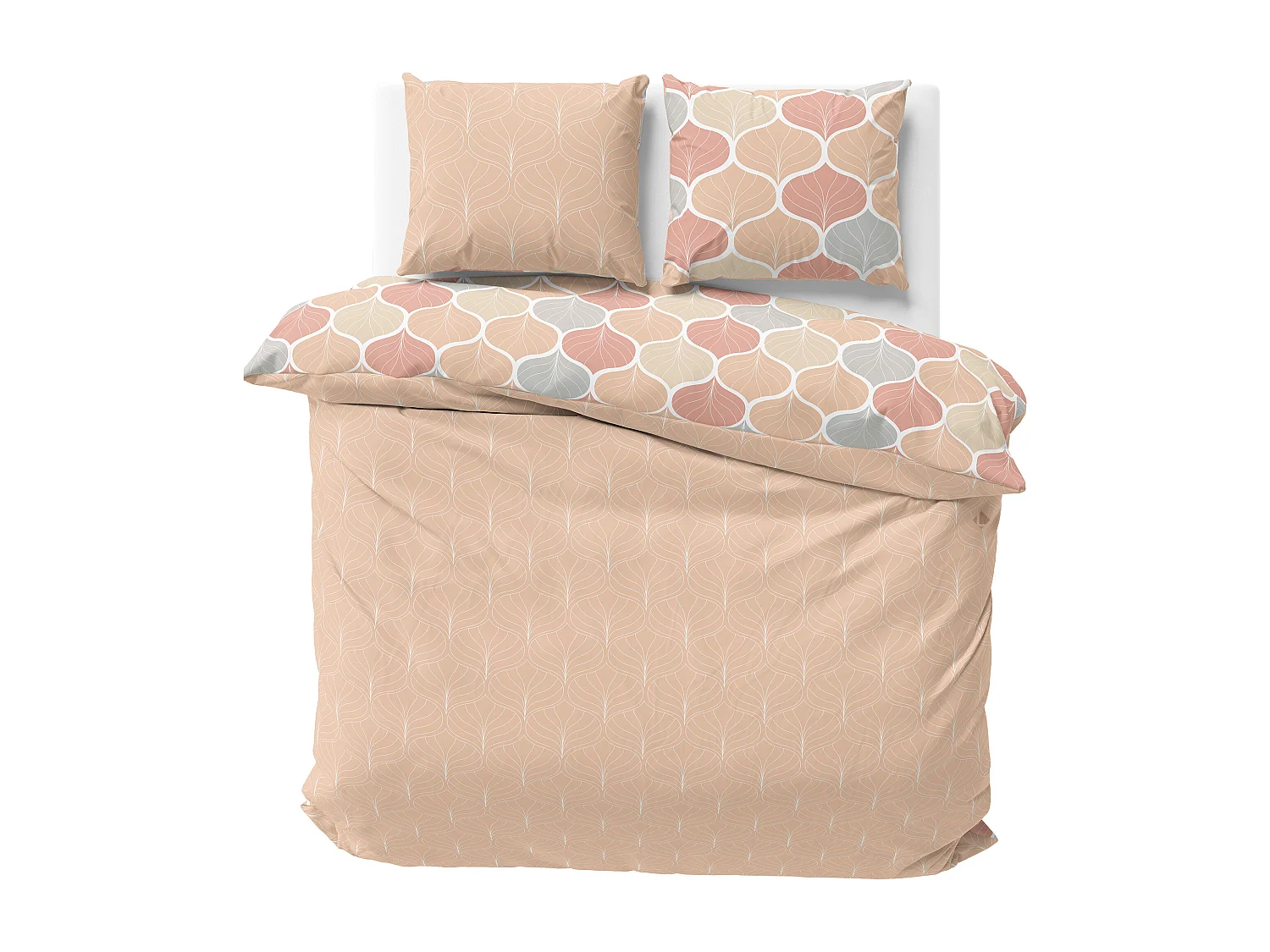 Parure de lit 260x240 cm microfibre PALMIS beige Nude