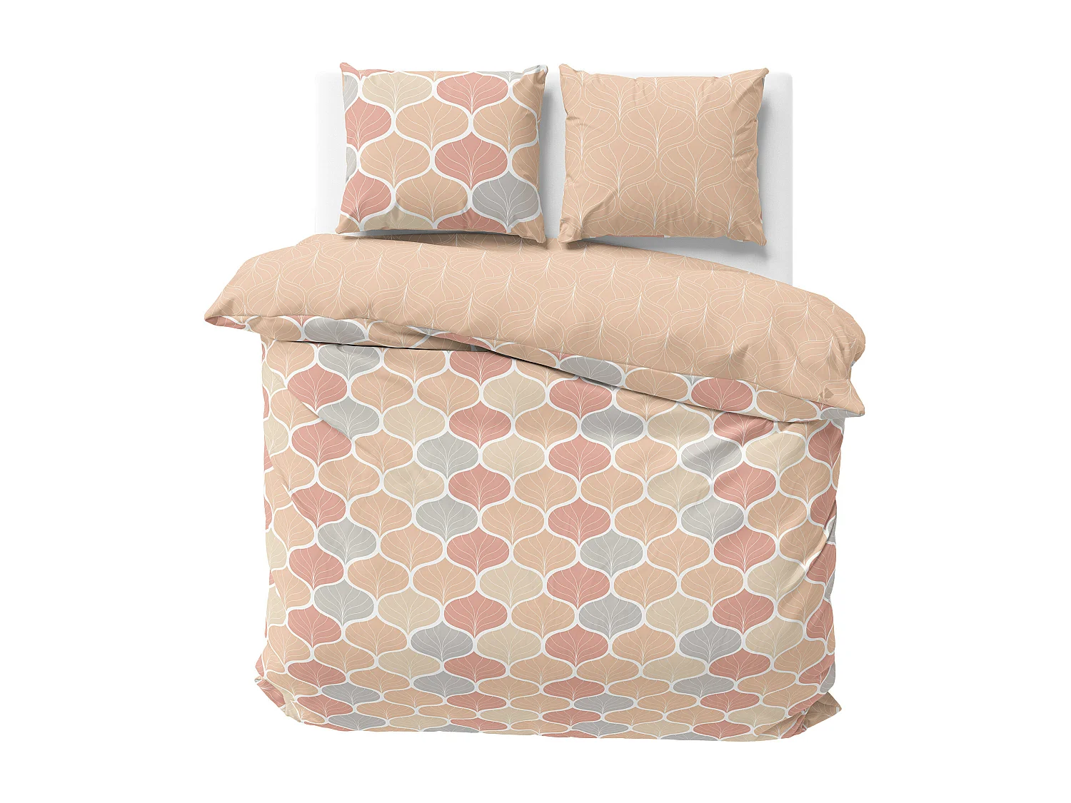 Parure de lit 240x220 cm microfibre PALMIS beige Nude