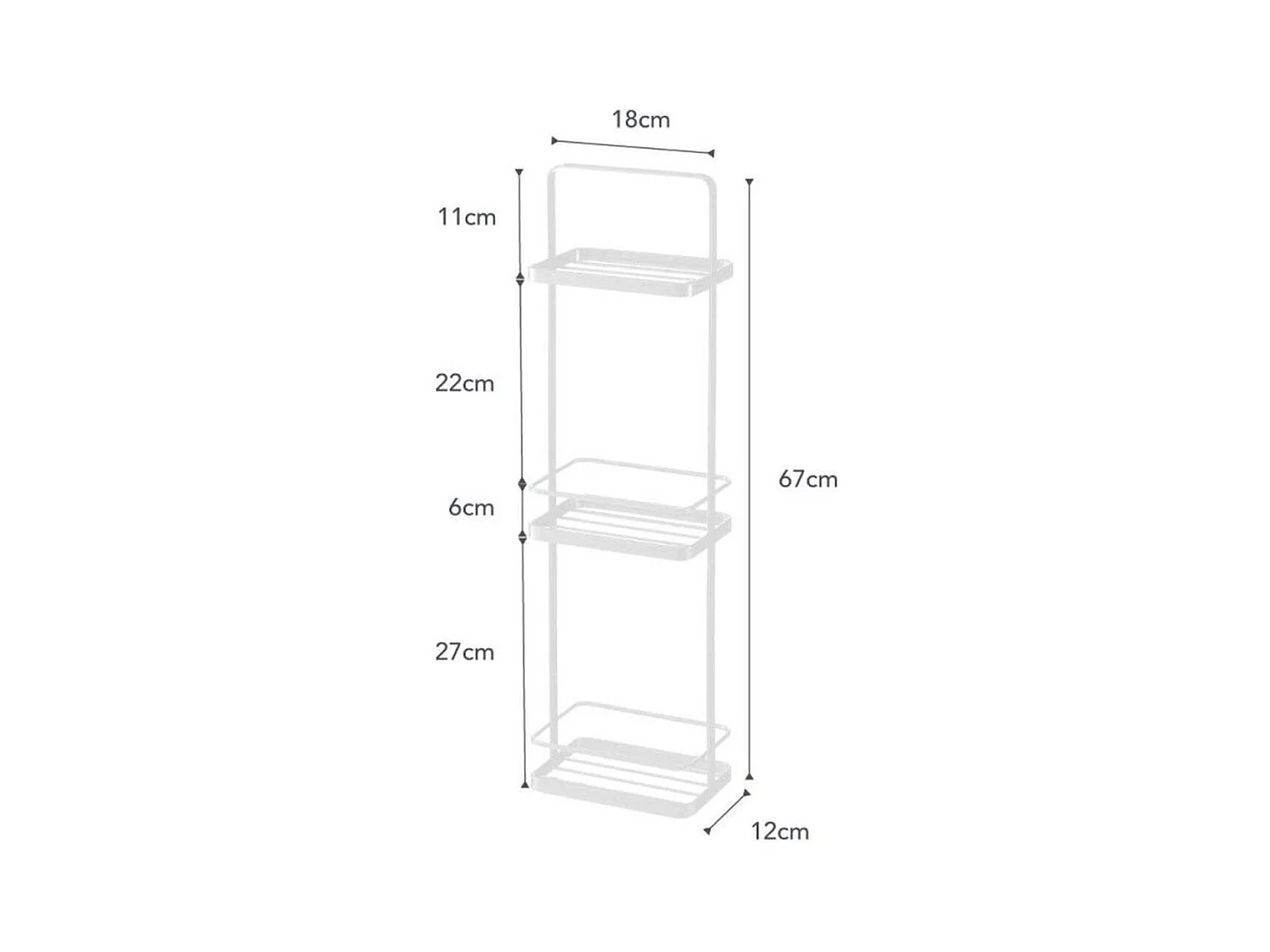 Estante de baño de 3 niveles - Alt67 cm