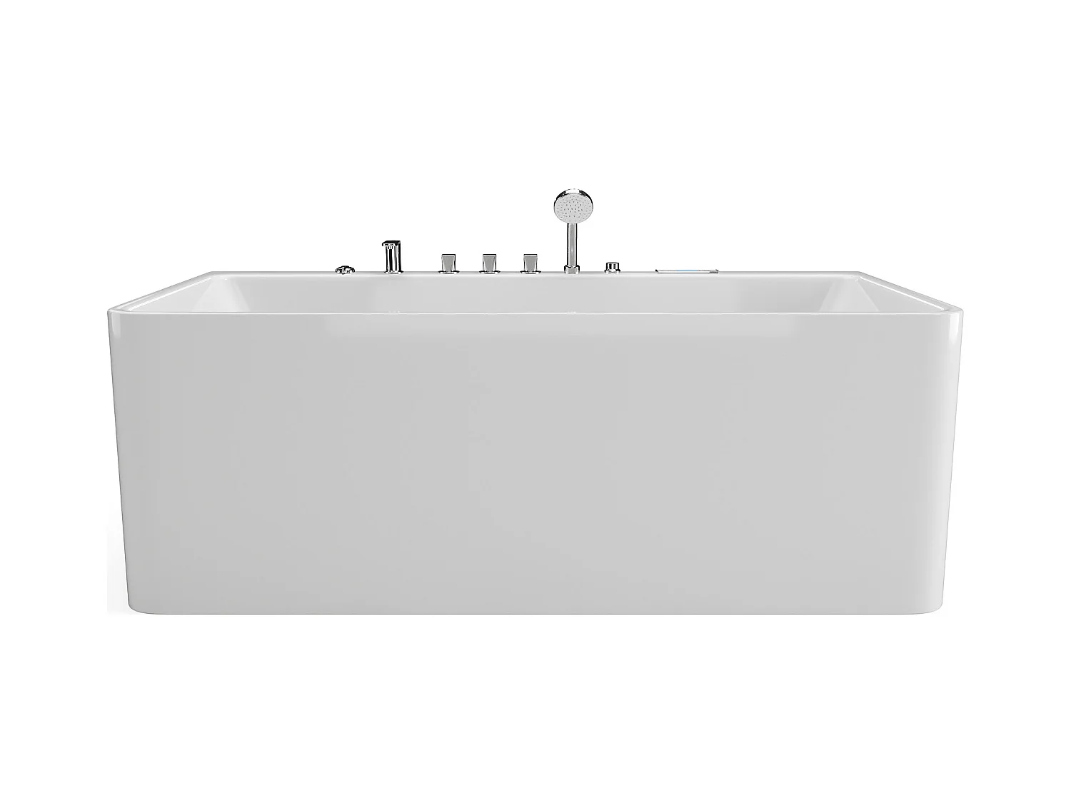 Baignoire balnéo semi-ilot blanche - 1 place - 470 L - 170 x 75 cm - KIRANA