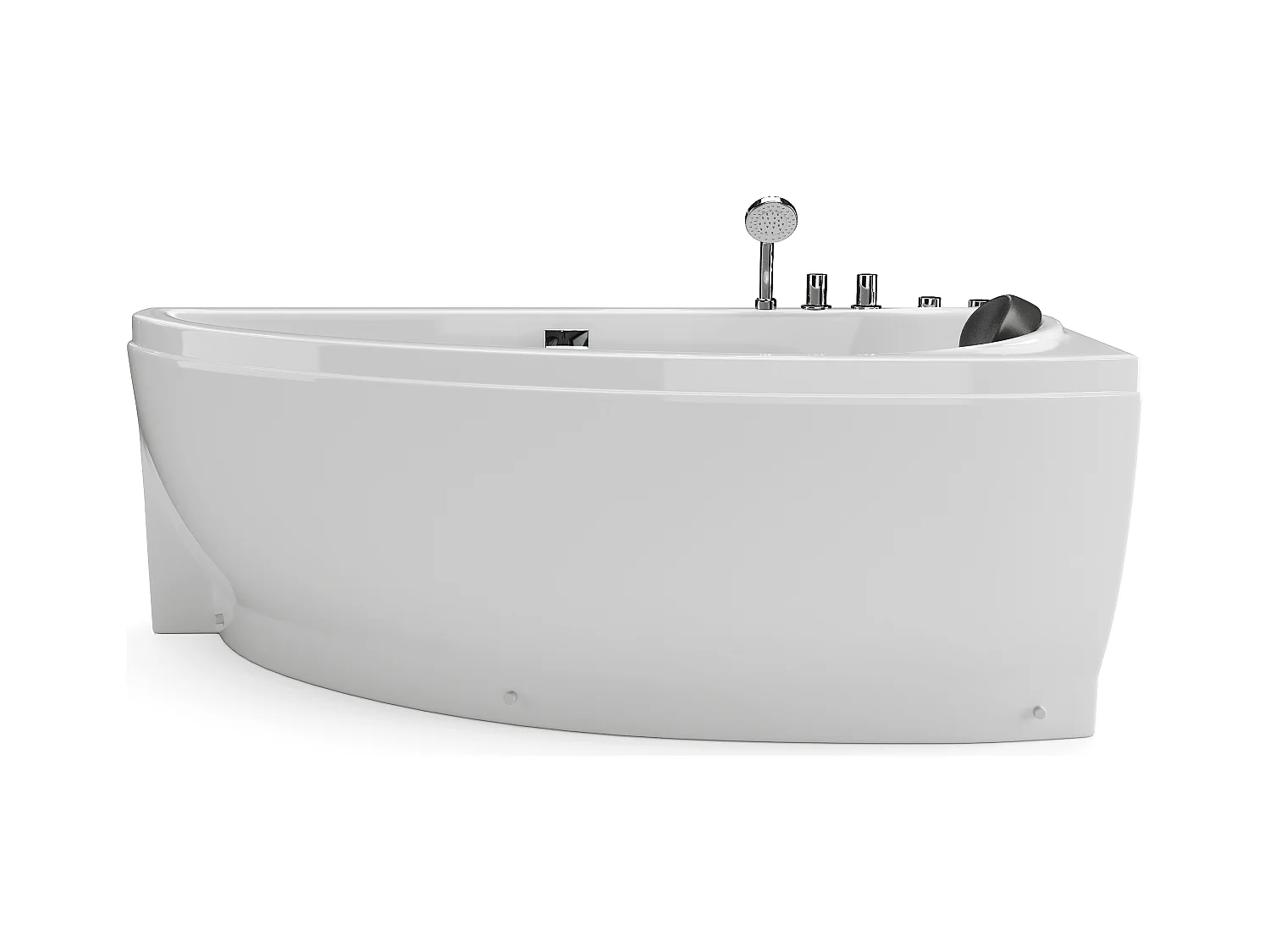 Wit asymmetrisch bubbelbad - 1 plaats - 160 x 75 cm - Hoek rechts - TABANA