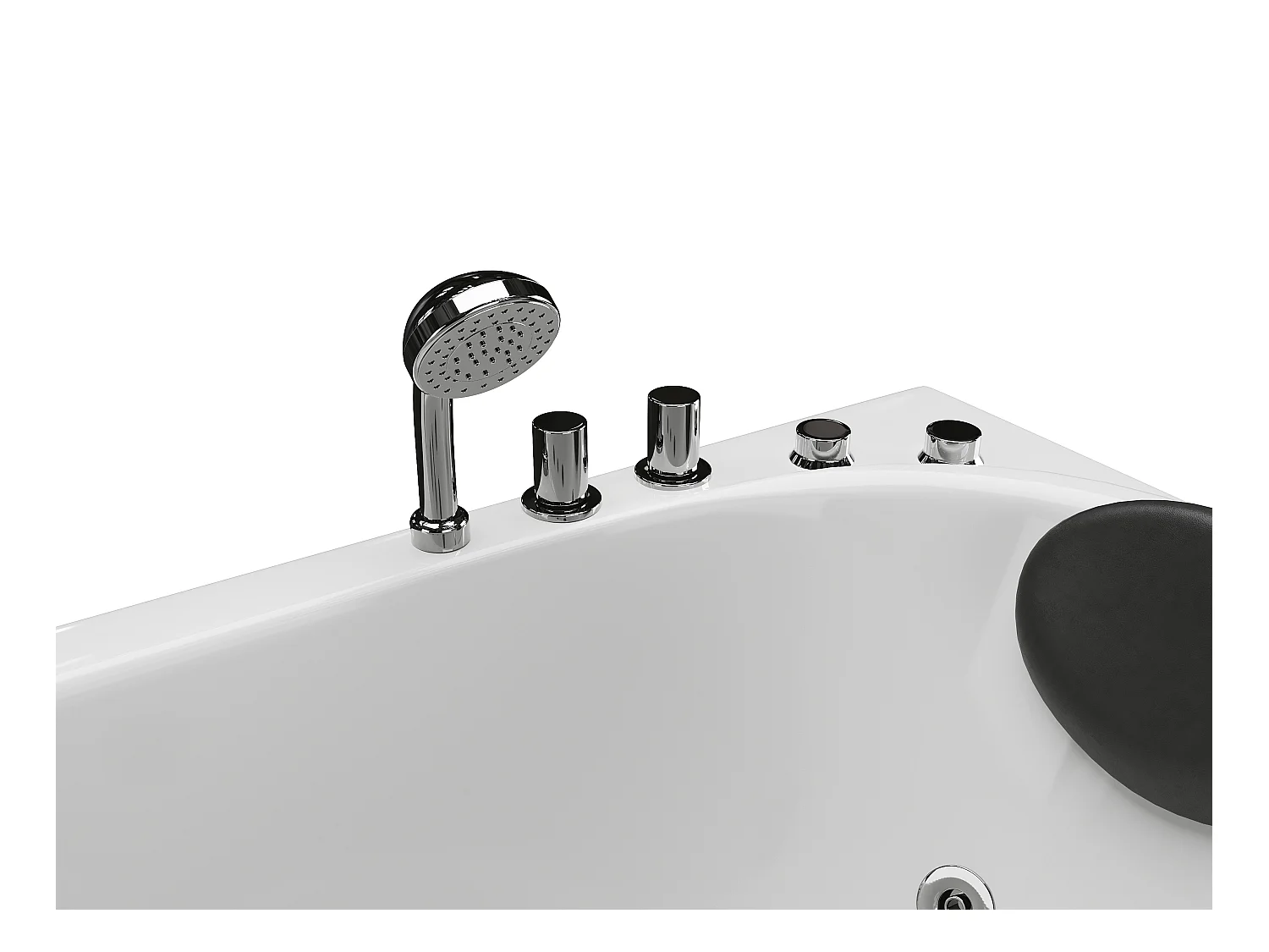 Wit asymmetrisch bubbelbad - 1 plaats - 160 x 75 cm - Hoek rechts - TABANA