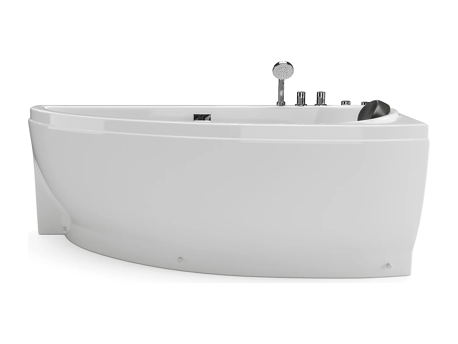 Baignoire balnéo asymétrique blanche - 1 place - 160 x 75 cm - Angle droit - TABANA