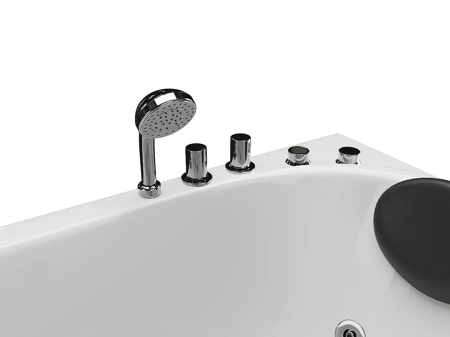 Baignoire balnéo asymétrique blanche - 1 place - 160 x 75 cm - Angle droit - TABANA