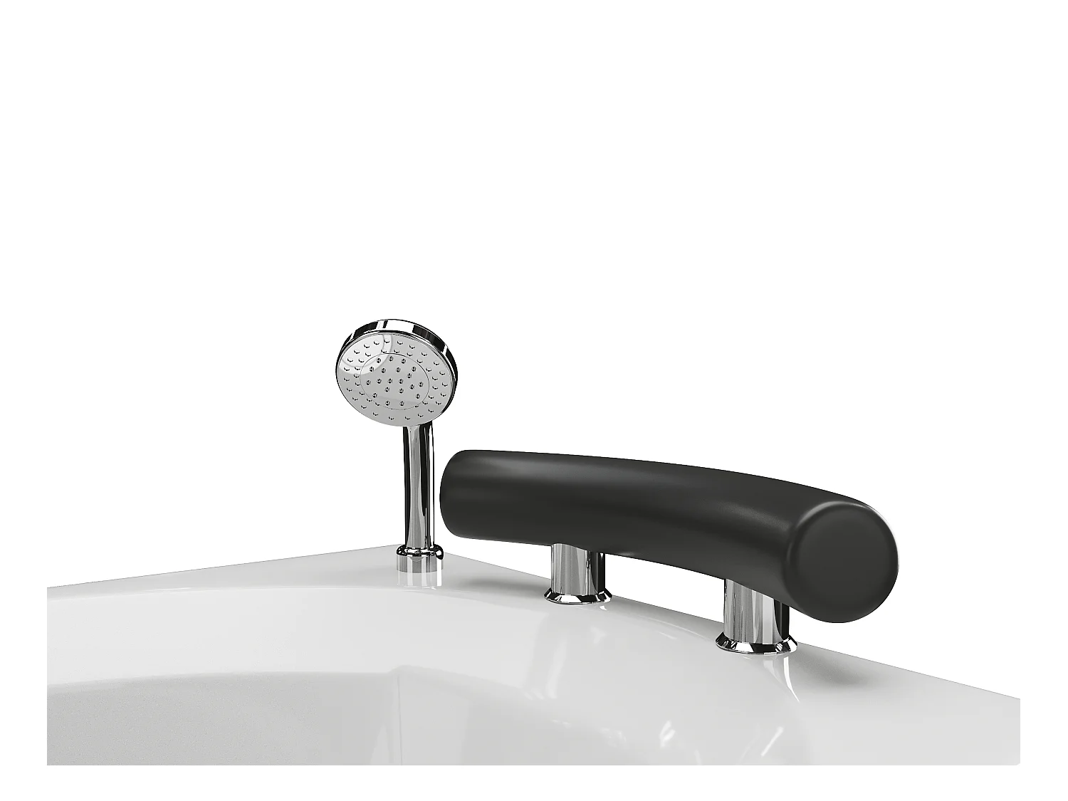 Whirlpool-Badewanne asymmetrisch - Weiß - Mit Ablagefächern - 1 Person - 150 x 100 cm - Ecke rechts - LUANA