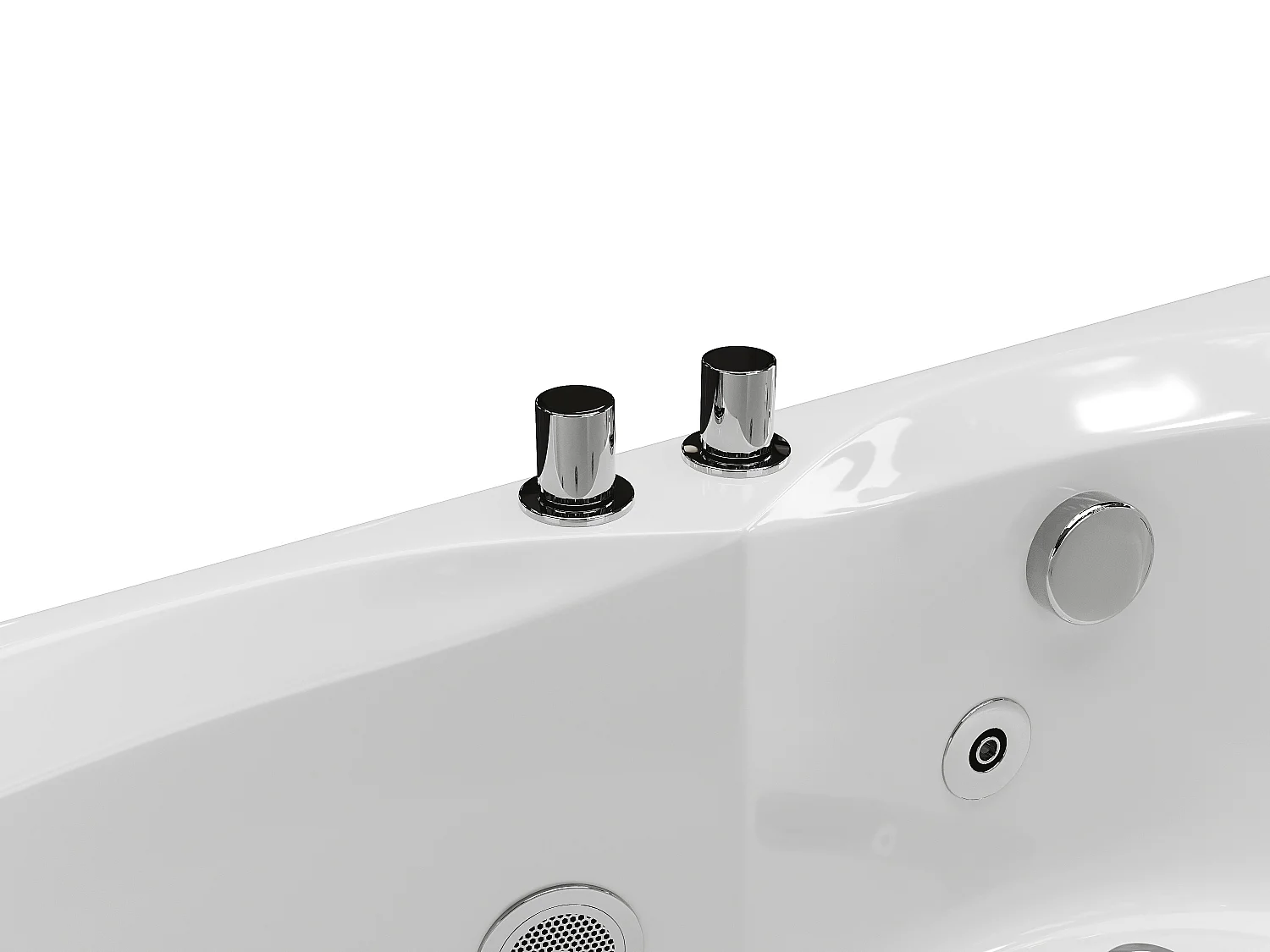 Vasca per balneoterapia asimmetrica con nicchie 1 posto 150 x 100 cm Bianca - Angolo a destra - LUANA