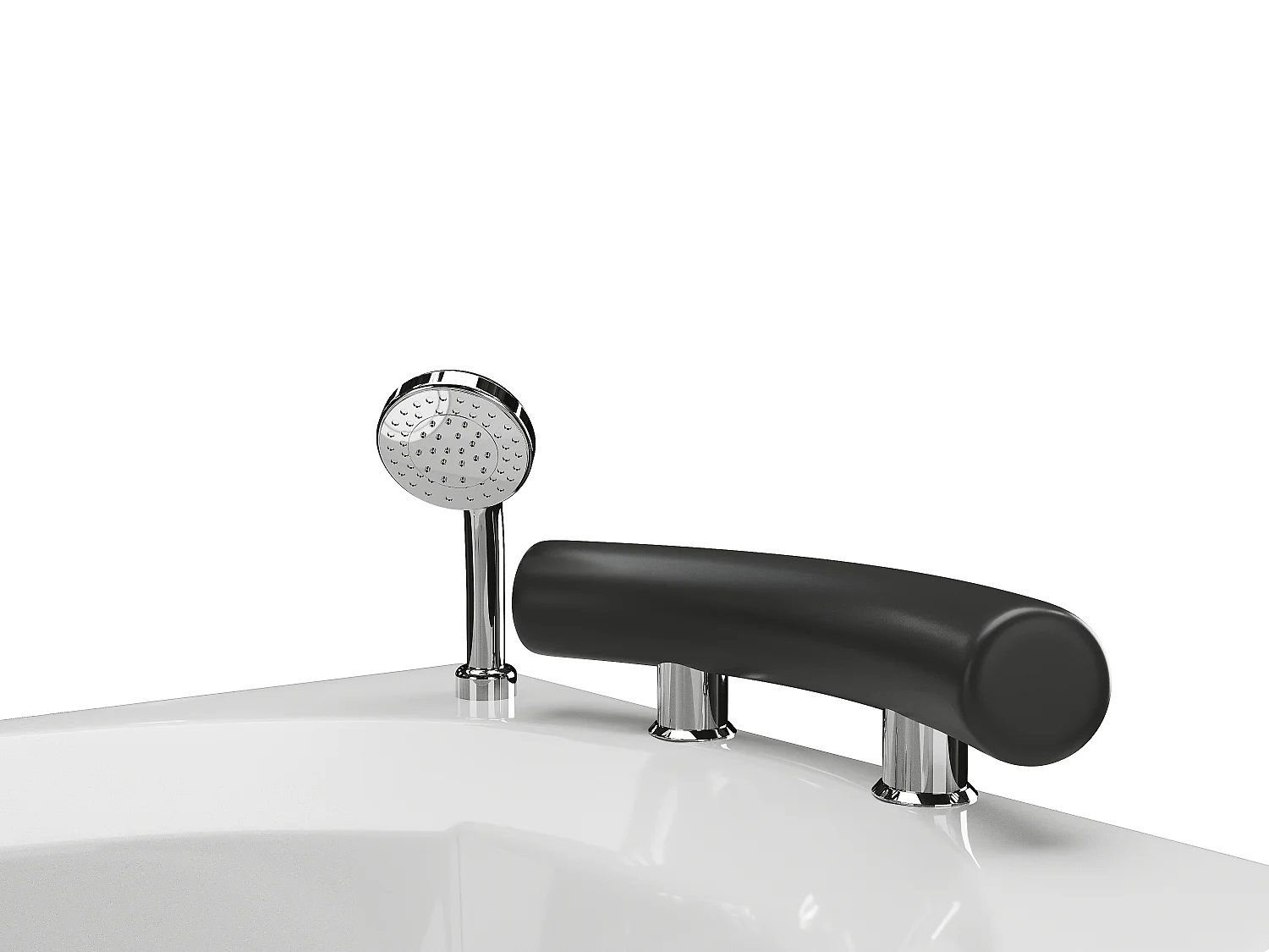 Vasca per balneoterapia asimmetrica con nicchie 1 posto 150 x 100 cm Bianca - Angolo a destra - LUANA