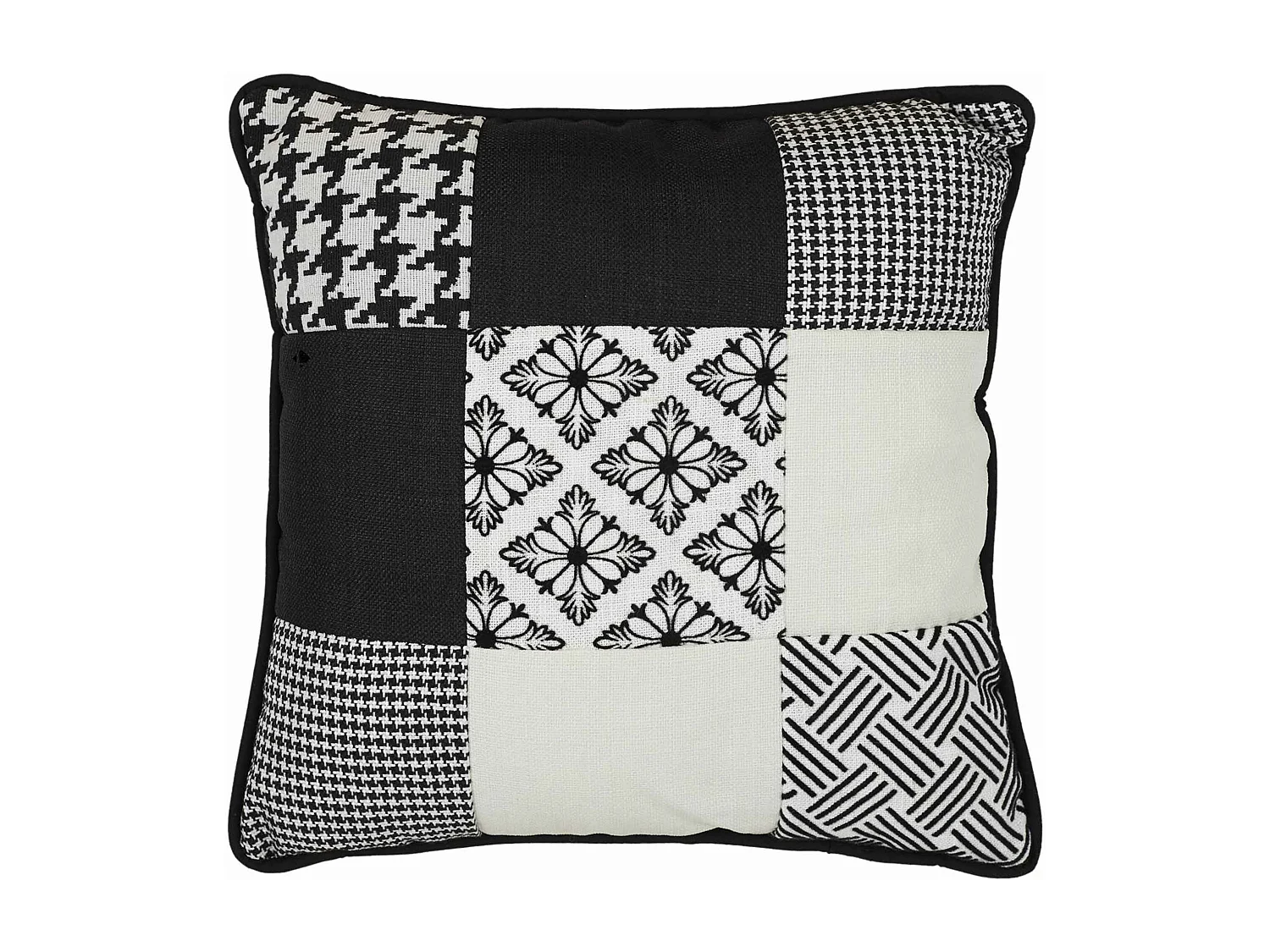 Coussin patchwork 40x40 cm MILANO Noir/Blanc