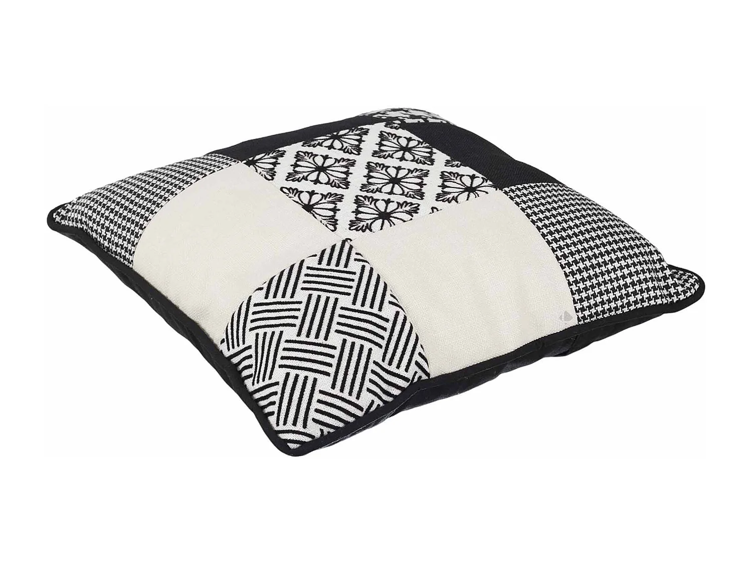 Coussin patchwork 40x40 cm MILANO Noir/Blanc