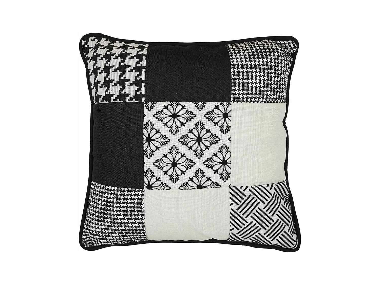 Coussin patchwork 40x40 cm MILANO Noir/Blanc
