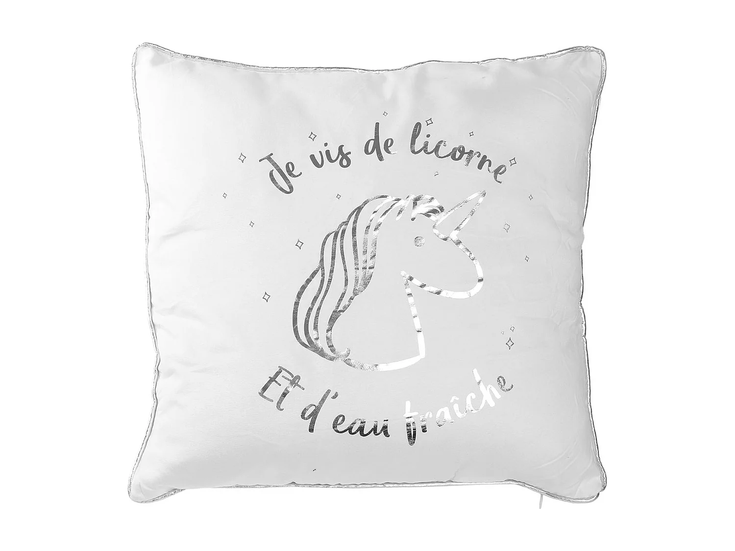 Coussin 40x40 cm LICORNE Argent