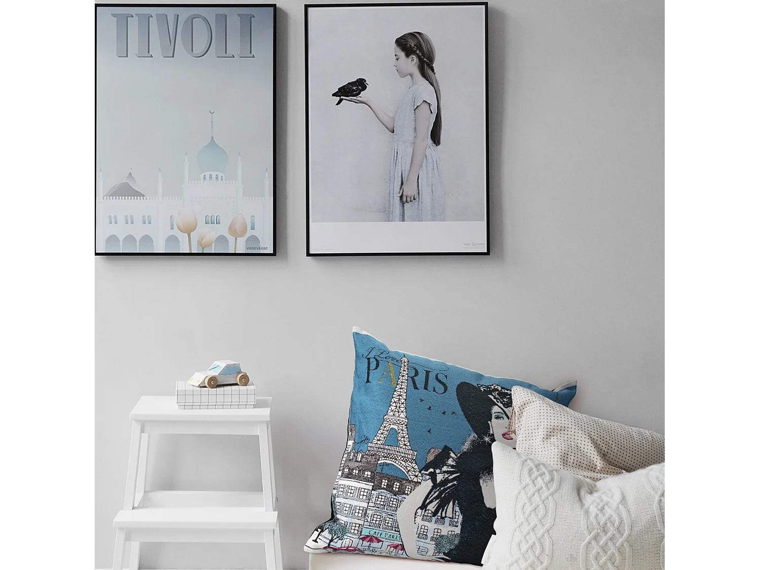 Housse de coussin 45x45 cm AUDREY Bleu