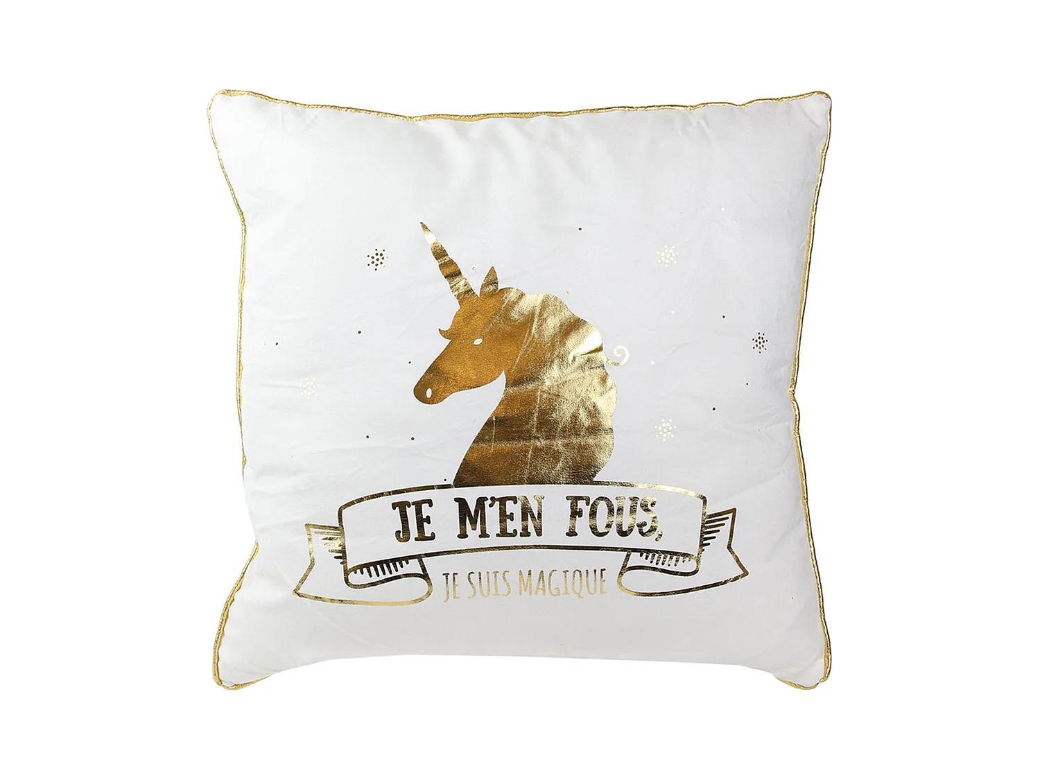 Coussin 40x40 cm LICORNE Or