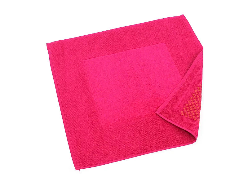 Tapis de bain antidérapant 60x60 cm velours PRESTIGE rose Fuschia
