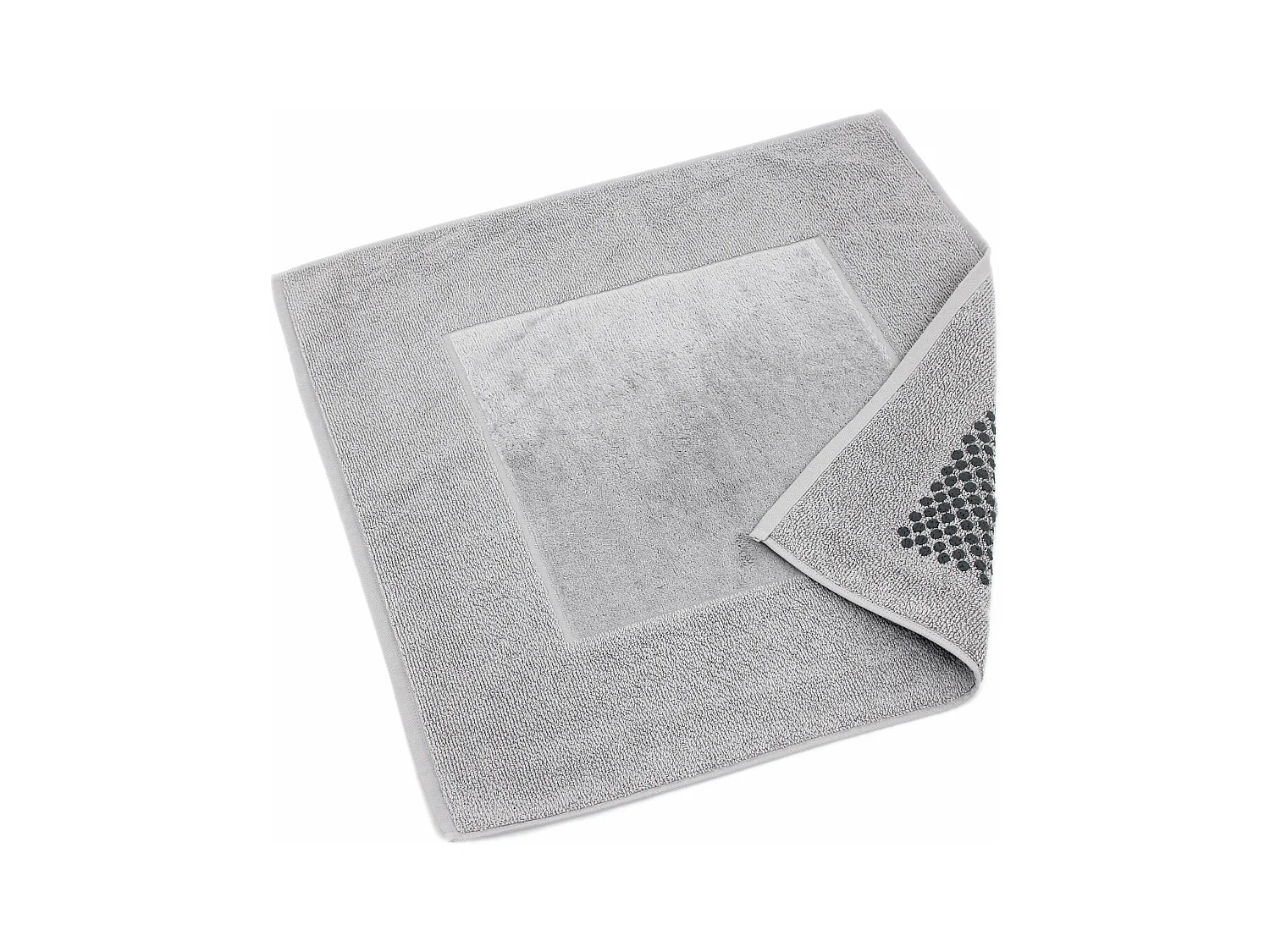 Tapis de bain antidérapant 60x60 cm velours PRESTIGE gris Argent