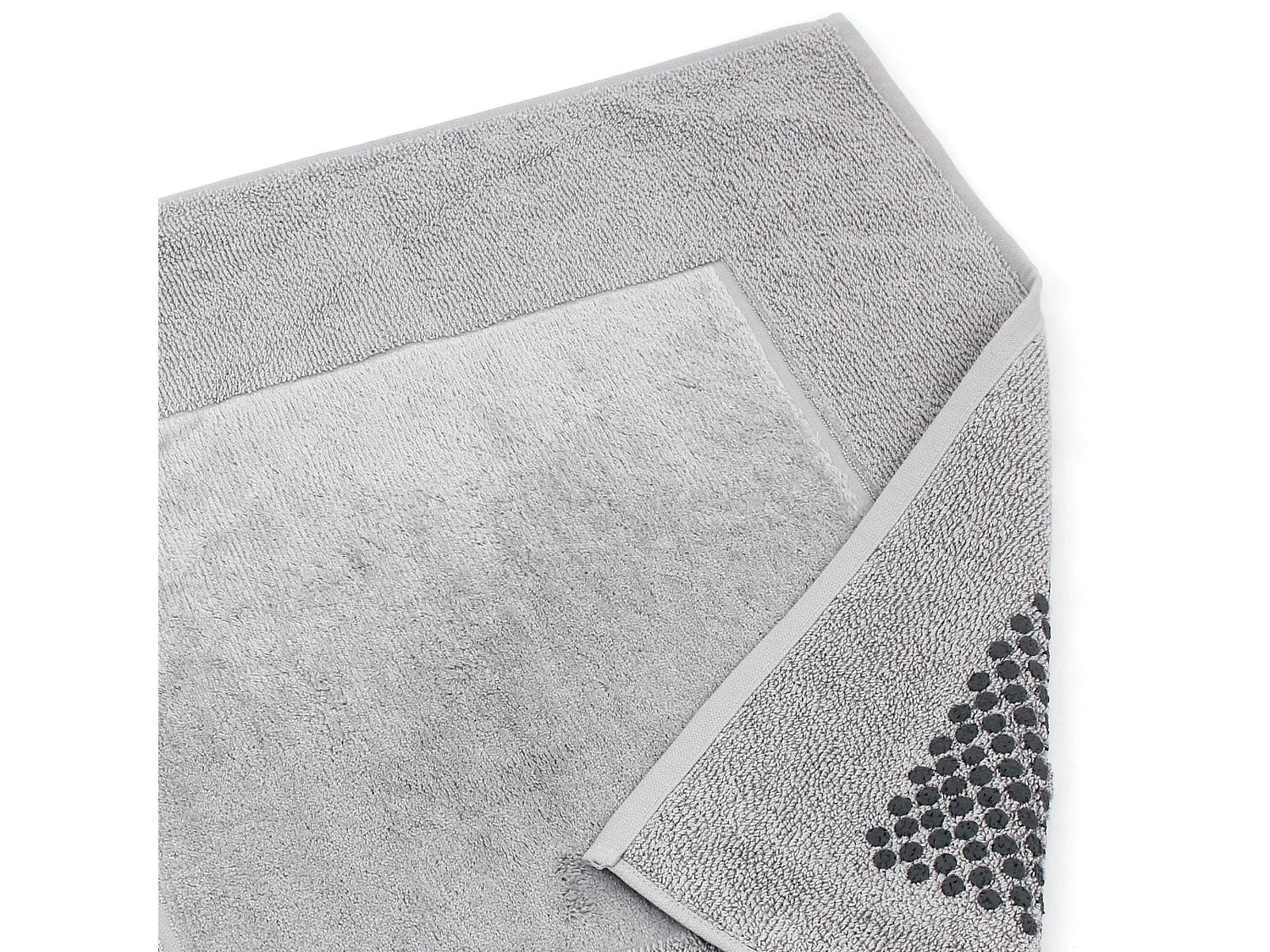 Tapis de bain antidérapant 60x60 cm velours PRESTIGE gris Argent