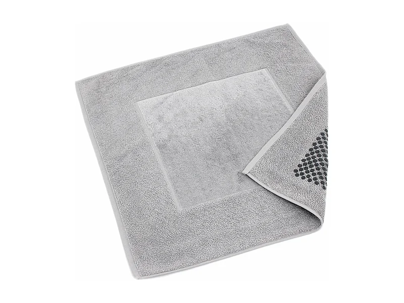 Tapis de bain antidérapant 60x60 cm velours PRESTIGE gris Argent